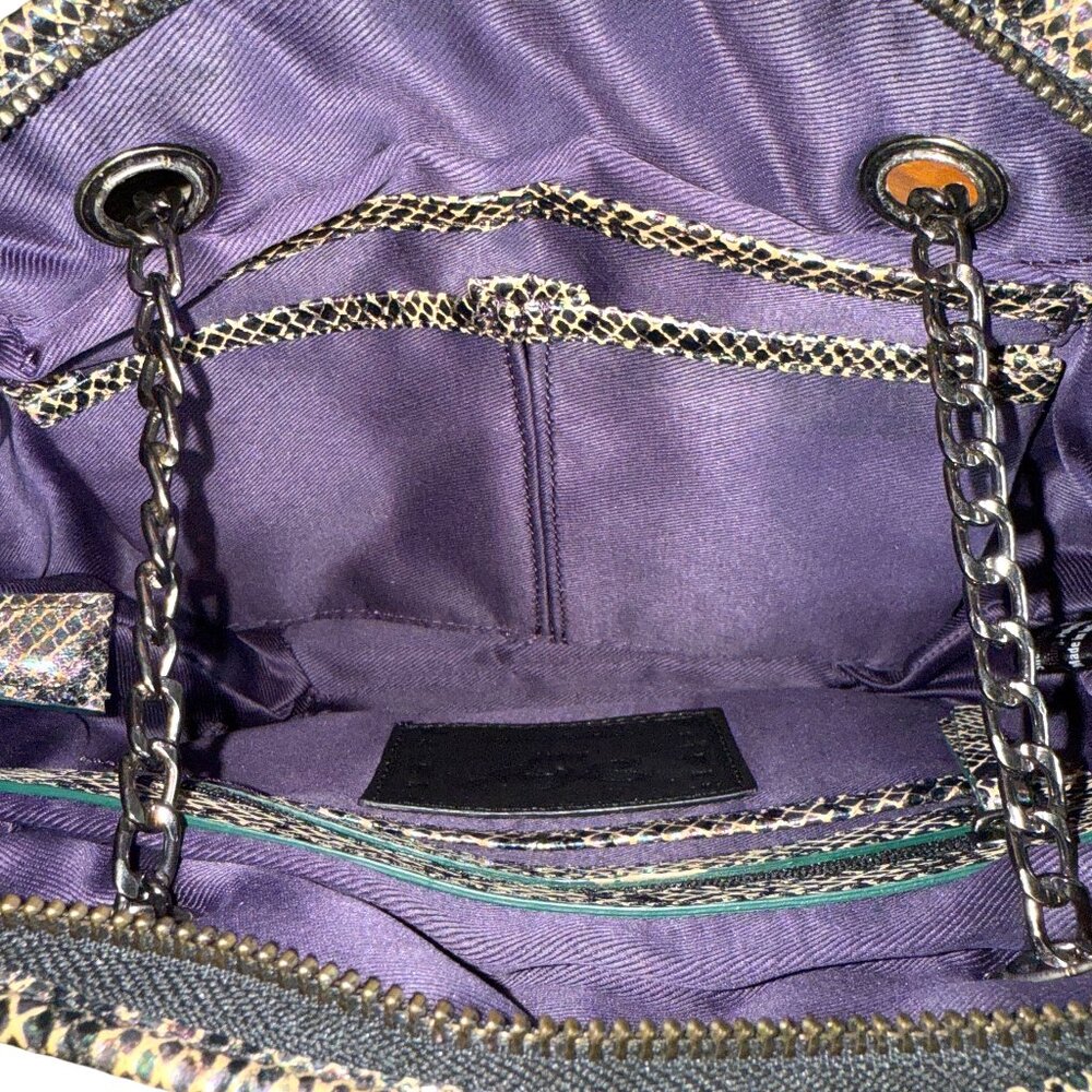 Sharif Metallic Python Embossed Leather Dome Conv… - image 15